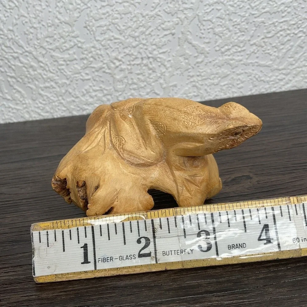 VTG Hand Carved Burl Wood Frog Unusual Indonesian Chinaberry‎ Bali Collectible